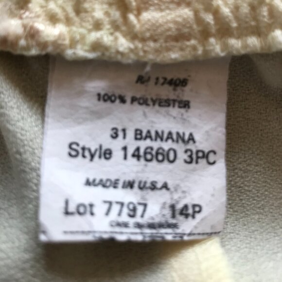 70s Floral Elastic Waist Embroidered Skirt: Vintage Yellow Polyester Size 14 - Picture 10 of 12